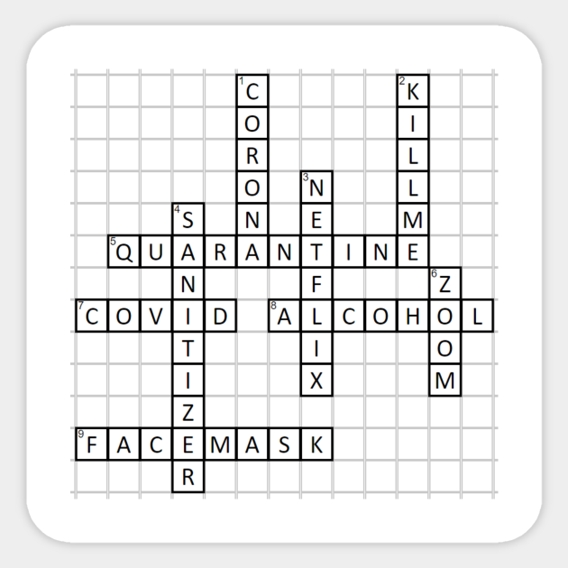 Quarantine Crossword Crossword Sticker TeePublic